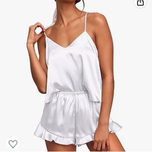 Silk satin ruffle PJ set